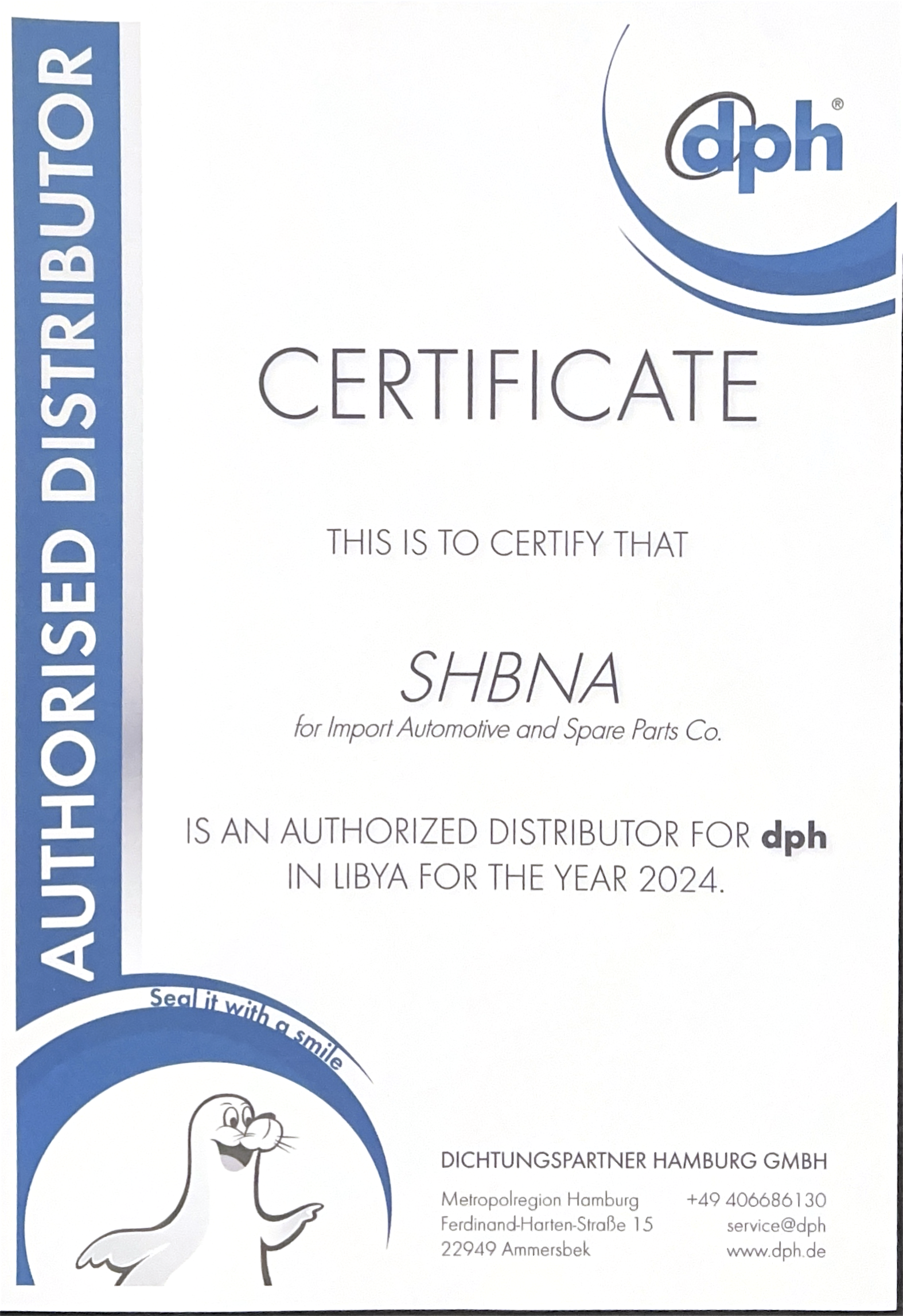 Dph certificate